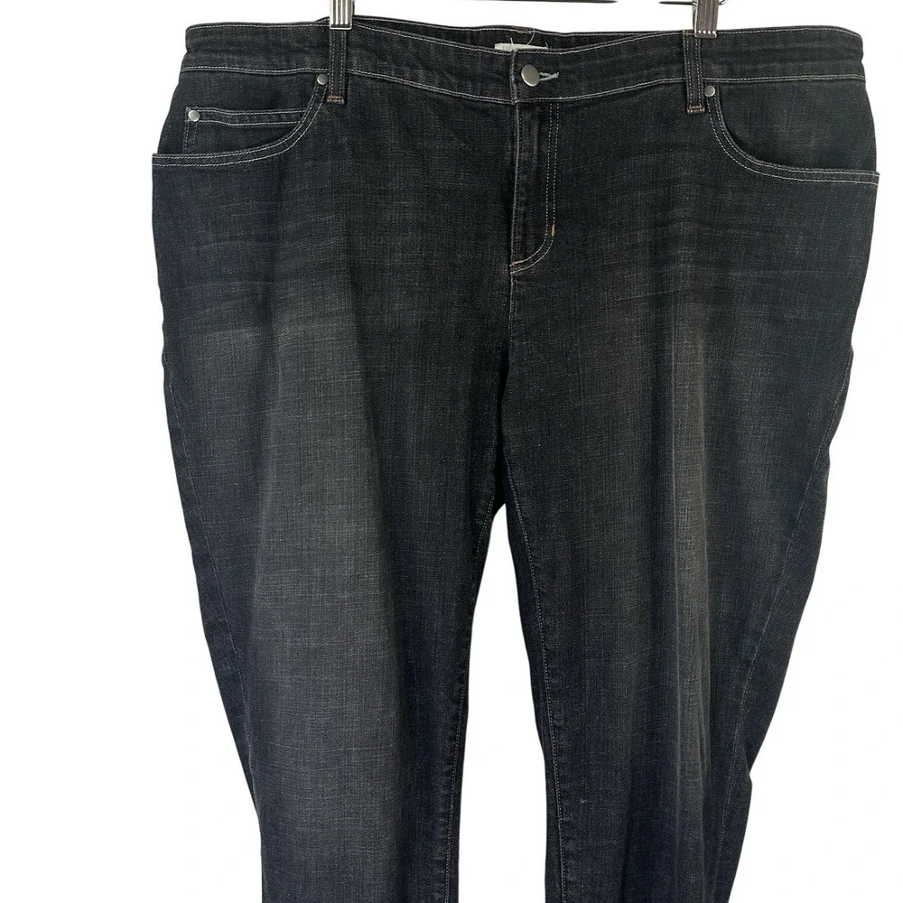 Eileen Fisher Woman Organic Cotton Stretch Denim Pants Jeans Black Women's 18W